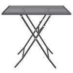 vidaXL Mobilier à dîner de jardin 3 Pièces Maille Métal Anthracite