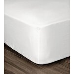 Drap Housse 100  coton 180 x 200 x 25 cm blanc