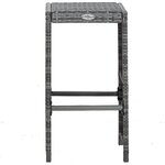 vidaXL Meuble de bar de jardin 7 Pièces et coussins Résine tressée Gris