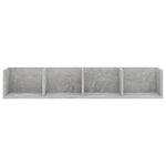 vidaXL Étagère murale à CD Gris béton 100x18x18 cm Bois d'ingénierie