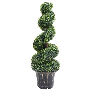 vidaXL Plante de buis artificiel en spirale avec pot Vert 100 cm