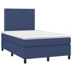vidaXL Sommier à lattes de lit avec matelas bleu 120x190 cm tissu