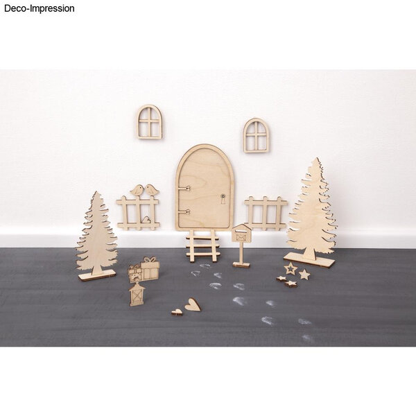 Maison de Lutin en bois Ambiance Noël 26 pièces