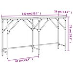vidaXL Table console chêne fumé 140x29x75 cm bois d'ingénierie