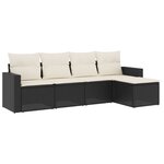 vidaXL Salon de jardin 5 Pièces avec coussins noir résine tressée