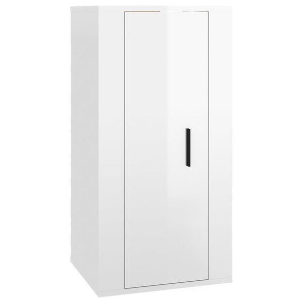 vidaXL Meuble TV mural Blanc brillant 40x34 5x80 cm