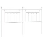 vidaXL Tête de lit métal blanc 180 cm