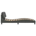 vidaXL Cadre de lit avec lumières LED gris foncé 100x200 cm tissu