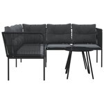 vidaXL Ensemble de canapés de jardin et coussins noir acier textilène