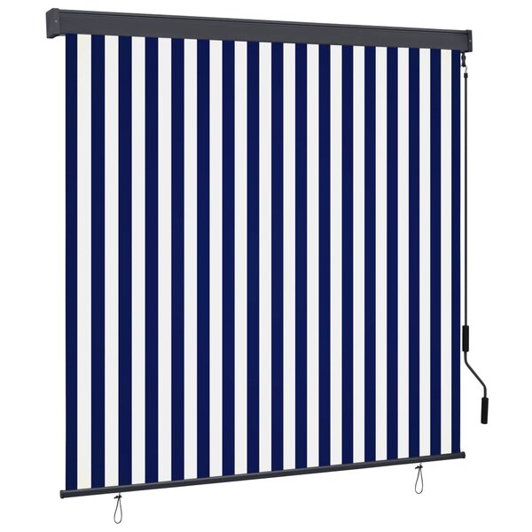 vidaXL Store roulant d'extérieur 170x250 cm Bleu et blanc
