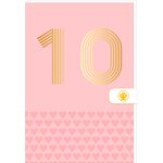 Carte D'anniversaire 10 Ans En Or - Rose - A Message - Pour Enfant Fille - 11 5 X 17 Cm - Draeger paris
