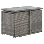 vidaXL Mobilier à dîner de jardin 7Pièces et coussins Résine tressée Gris