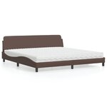 vidaXL Lit avec matelas marron 200x200 cm similicuir