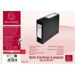 Boite De Classement À Pression Dos 80mm Polypropylène 7/10e Opaque - A4 - Noir - X 10 - Exacompta