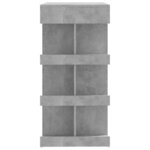 vidaXL Table de bar étagère de rangement Gris béton Bois d'ingénierie