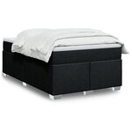 vidaXL Sommier à lattes de lit avec matelas Noir 120x200 cm Tissu