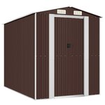 vidaXL Abri de jardin Marron foncé 192x274x223 cm Acier galvanisé