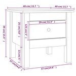 vidaXL Tables d'appoint 2 Pièces Noir 40x40x39 cm Bois massif de pin