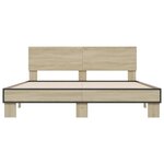 vidaXL Cadre de lit chêne sonoma 150x200 cm bois d'ingénierie et métal