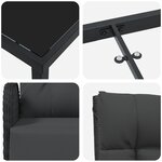 vidaXL Ensemble de salle à manger de jardin 9 pièces avec coussins noirs en poly rattan