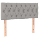 vidaXL Sommier à lattes de lit avec matelas Gris clair 90x200 cm Tissu