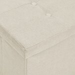 vidaXL Banc de rangement pliable Blanc crème Faux lin