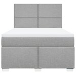 vidaXL Sommier à lattes de lit avec matelas Gris clair 140x200cm Tissu
