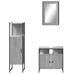 vidaXL Ensemble de meubles de salle de bain 3 Pièces Sonoma gris
