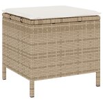 Ensemble de salle à manger de jardin 3 pièces avec coussins en beige en poly rotin et acacia