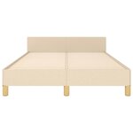 vidaXL Cadre de lit avec tête de lit crème 120x190 cm tissu