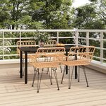 vidaXL Ensemble à manger de jardin 5Pièces Résine tressée