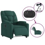 vidaXL Fauteuil inclinable électrique Vert foncé Tissu
