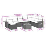 vidaXL Salon de jardin avec coussins 9 Pièces beige résine tressée