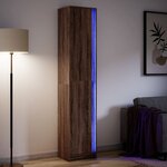 vidaXL Buffet haut LED chêne brun 41 5x32 5x200 cm bois d’ingénierie