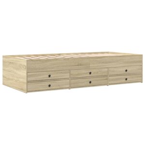 vidaXL Lit de jour et tiroirs chêne sonoma 90x200cm bois d'ingénierie