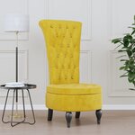 vidaXL Chaise à dossier haut jaune velours conception de bouton