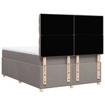vidaXL Sommier à lattes de lit avec matelas Taupe 140x190 cm Tissu