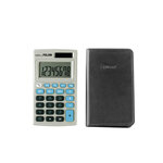 Calculatrice bleue et grise 8 chiffres avec étui