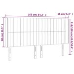 vidaXL Tête de lit à LED Noir 163x16x118/128 cm Velours