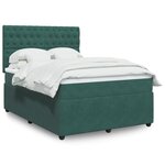 vidaXL Sommier à lattes de lit et matelas Vert foncé 140x200cm Velours