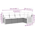 vidaXL Salon de jardin avec coussins 5 Pièces beige résine tressée
