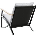 vidaXL Ensemble de meubles de balcon 4 Pièces avec coussins acier noir