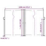 vidaXL Auvent latéral rétractable terre cuite 180x1200 cm