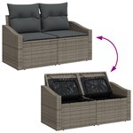 vidaXL 7 pièces de canapé de jardin avec coussins gris en poly rotin