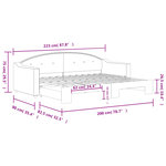 vidaXL Lit de jour avec lit gigogne crème 80x200 cm tissu