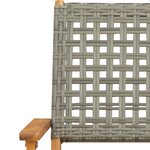 vidaXL Chaises de jardin pliantes lot de 6 gris poly rotin bois massif