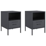 vidaXL Tables de chevet 2 Pièces anthracite 36x39x50 5 cm