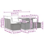 vidaXL Ensemble de Canapé de Jardin 7 Pièces avec Coussins Rattan Noir
