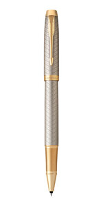 PARKER IM Premium Stylo roller gris argenté Recharge noire pointe fine Coffret cadeau