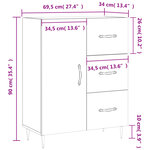 vidaXL Buffet chêne sonoma 69 5x34x90 cm bois d'ingénierie